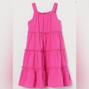 H&M - Sleeveless Pink Gathered Tier Dress